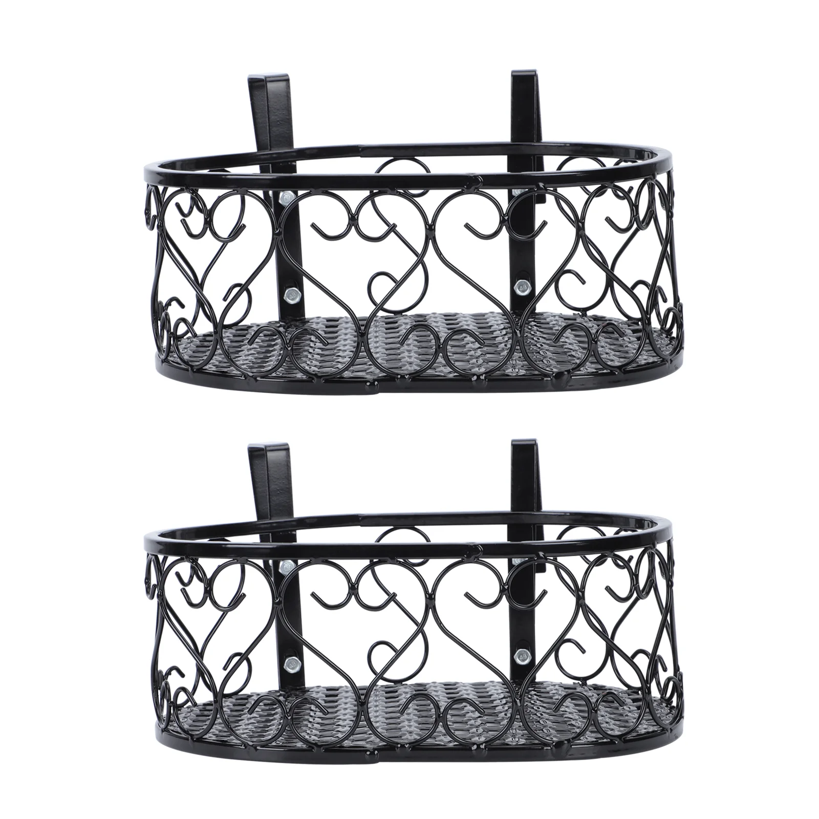 2 Pcs Metal Flower Stand Storage Plant Holder Rustproof Hanging Flowerpot Rack Balcony Bonsai Ironwork Succulent