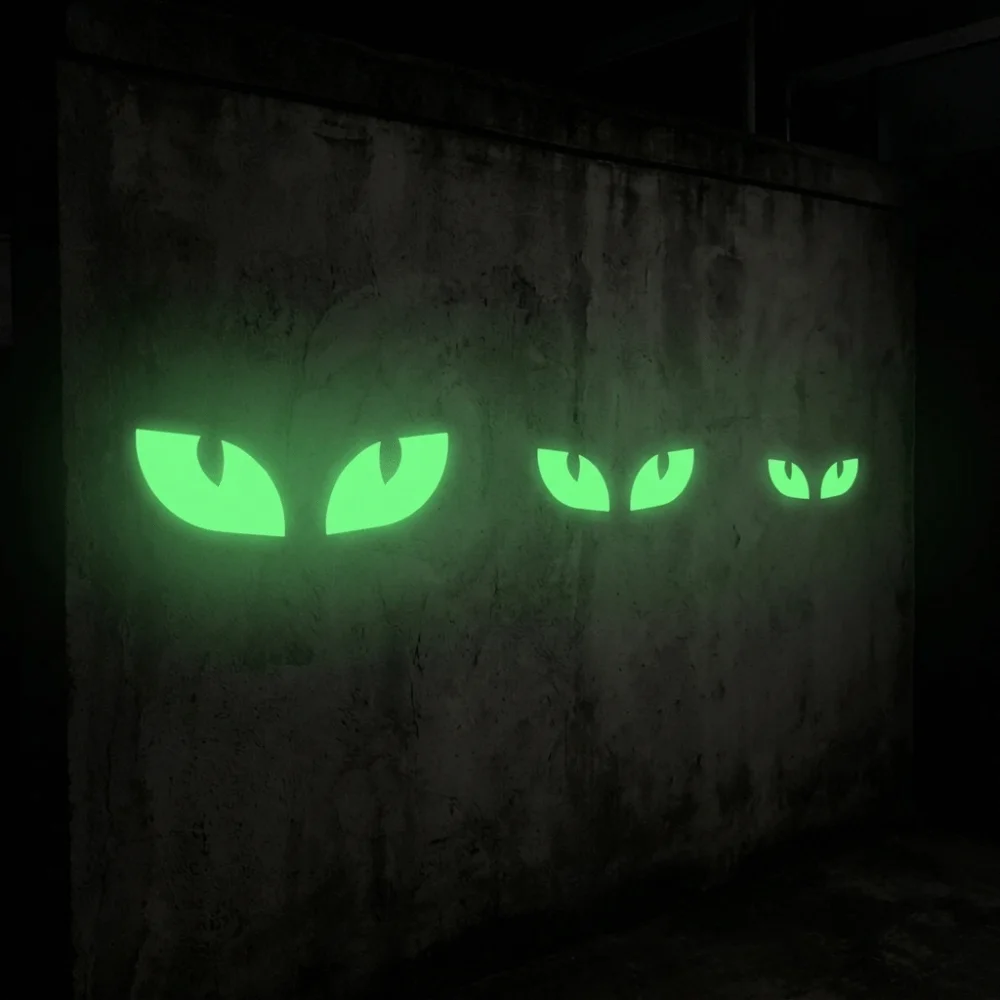 PVC Peeking Eyes Decals Non-Damaging Self Adhesive Glow In The Dark Stickers Realistic Removable Wall Decals Door Decor