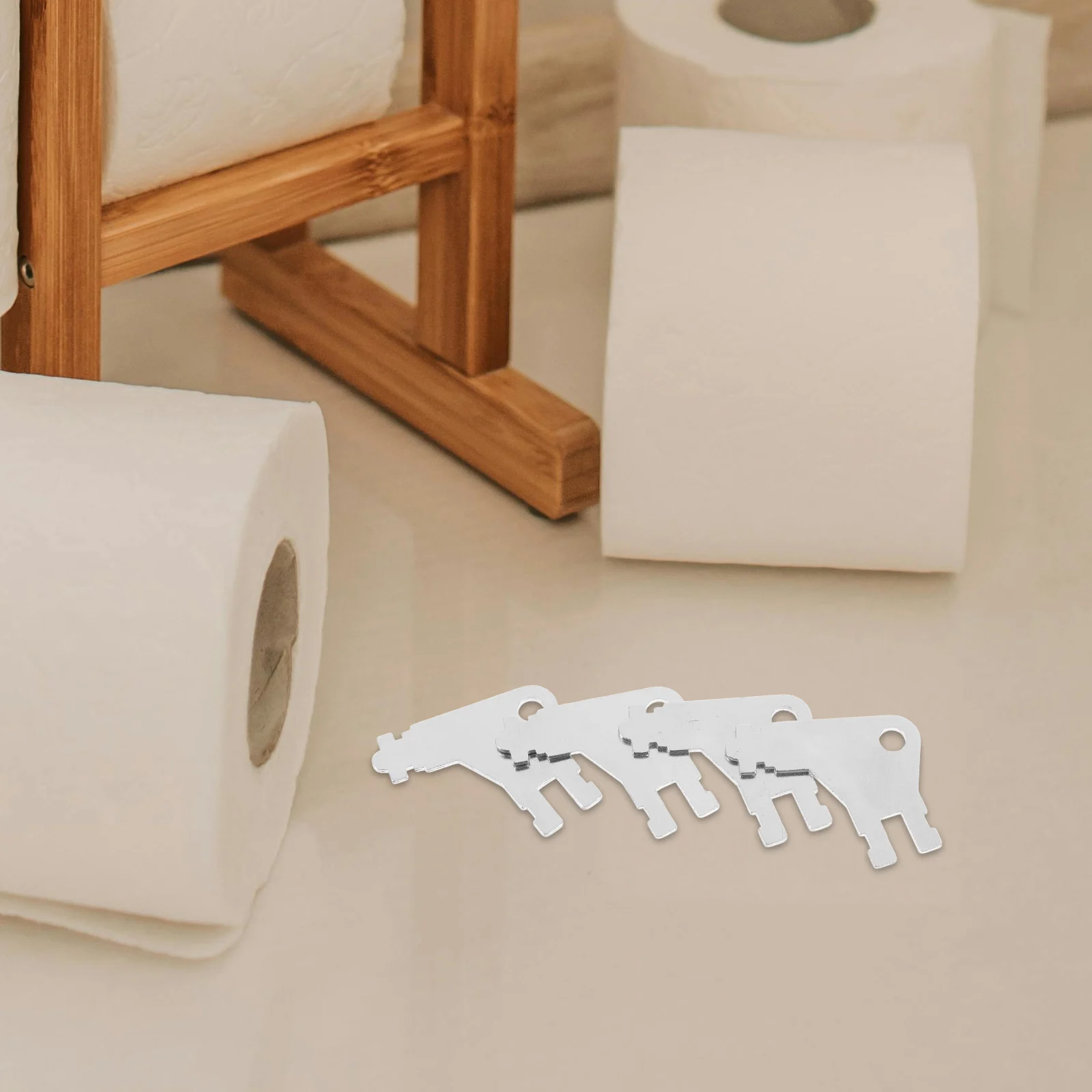 

4 Pcs Toilet Paper Dispenser Bathroom Key Towel Service Iron Multi-purpose Replacement