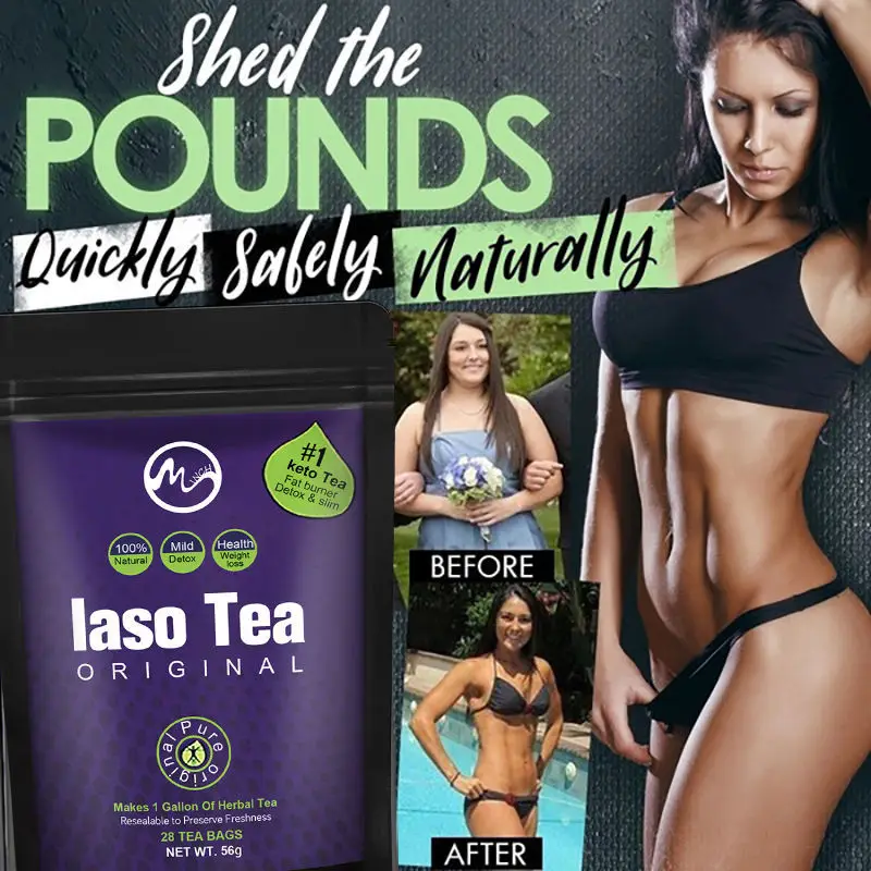 Laso Tea Detox IASO Cleanser Slim Tea for Women Men Fast Weight Loss & Fat Burning Slimming Tea Metabolism Booster - 28 Tea Bags
