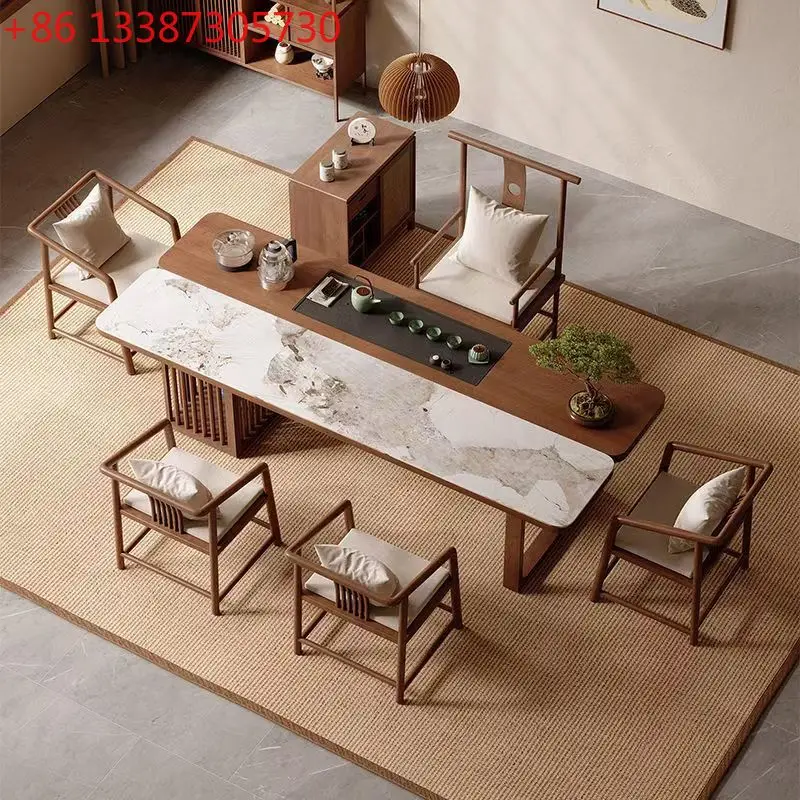 

Китайский чайный столик из каменной плиты, современный, интегрированный, для дома и офиса, простой дизайн.