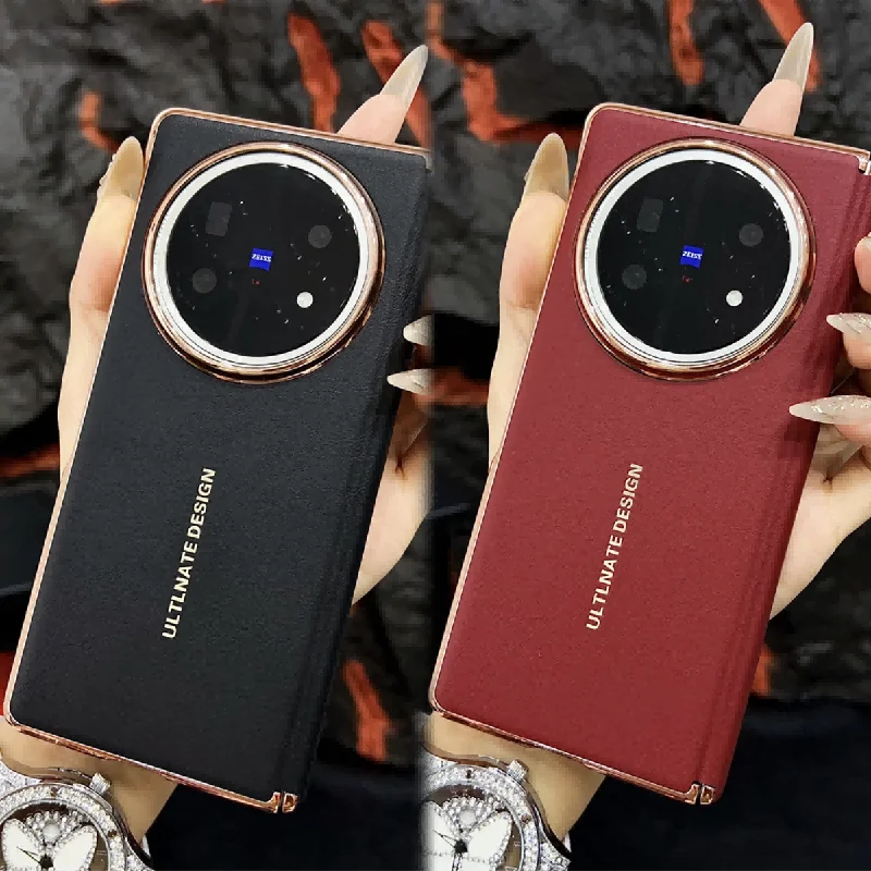 

For VIVO X Fold 5 Case New Luxury PU Leather Skin Plating Protective Back Cover Case For VIVO X Fold5 Phone Shell housing