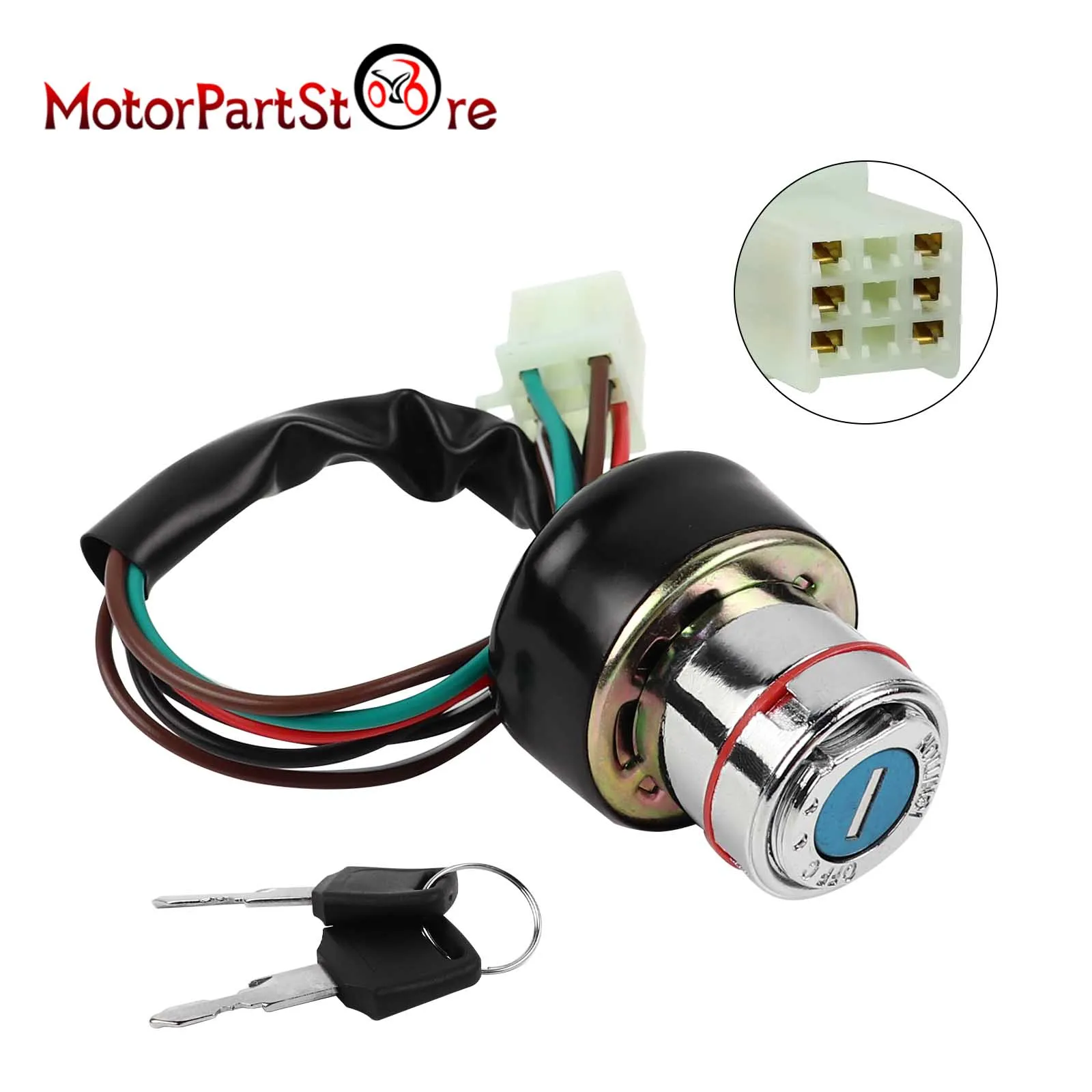 

6 Wire Ignition Key Switch for 50cc 70cc 90cc 110cc 125cc 250cc Kazuma Falcon Meerkat Roketa Redcat ATV Quad Go Kart