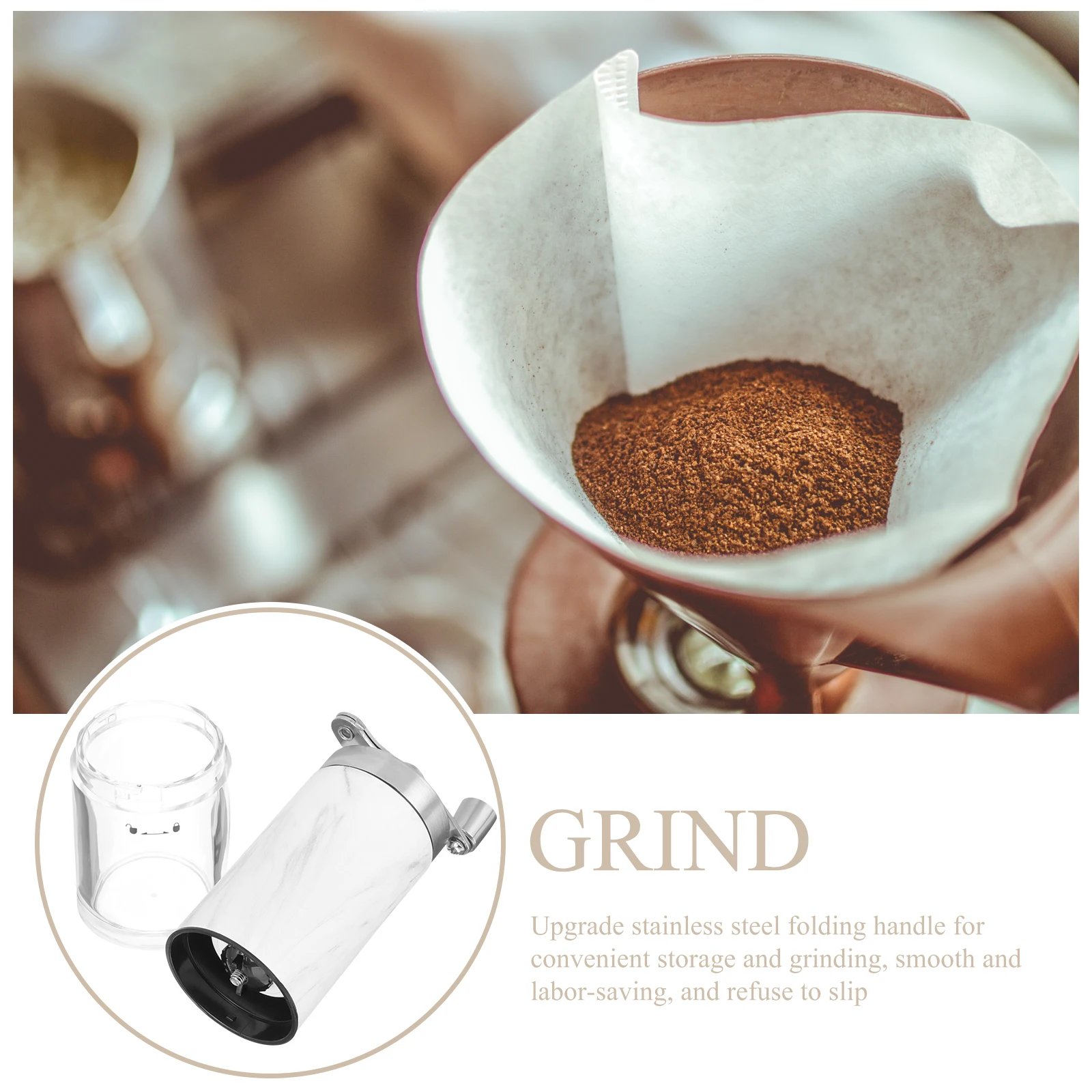 

Manual Coffee Grinder Stainless Steel Ceramic Portable H Crank Mill Bean Grinder For Home Use Kitchen Bar Accessories