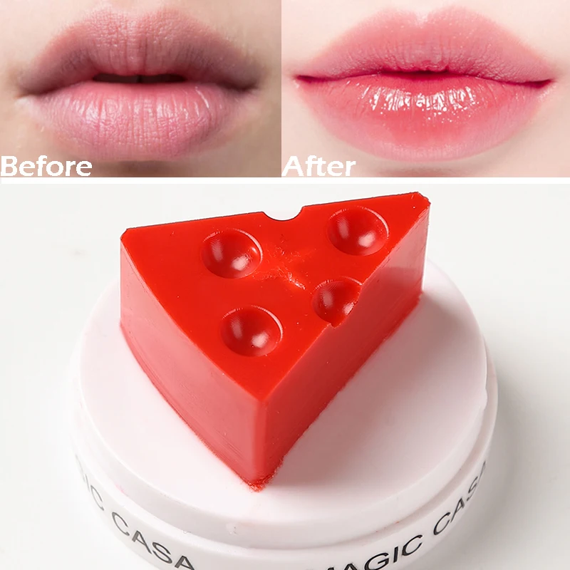 Cheese Shaped Lip Balm Temperature Control Color Change Moisturizing Lipstick Anti-Cracking Anti-Drying Hydration Lip Care