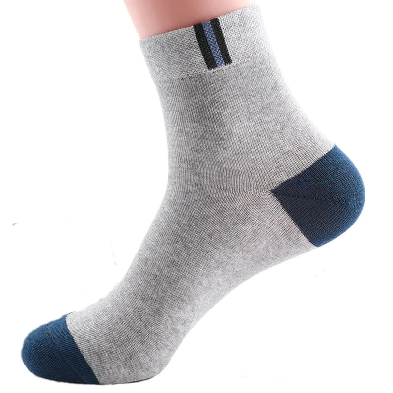 5 Pairs of Men\'s Mid-Calf Socks, Comfortable Cotton Business Casual Socks, Colorful Sports Style Classic Mid-Calf Socks