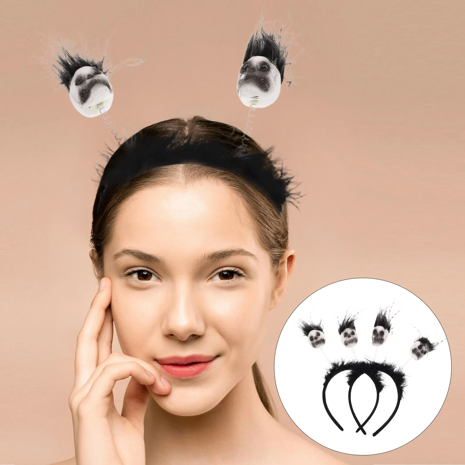 

2Pcs Halloween Skull Headband Spooky Hair Bands for Women Unique Design Lightweight Comfort Realistic Skull Details Costume