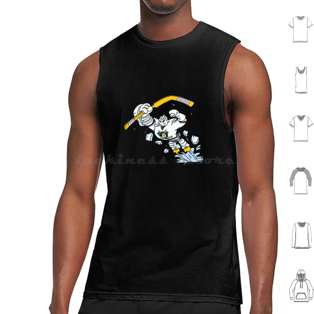 The Hockey Tank Tops Print Cotton Hockey Ducks The Anaheim Mighty Duck Sports Ice Hockey Ice Movie Estevez Sport