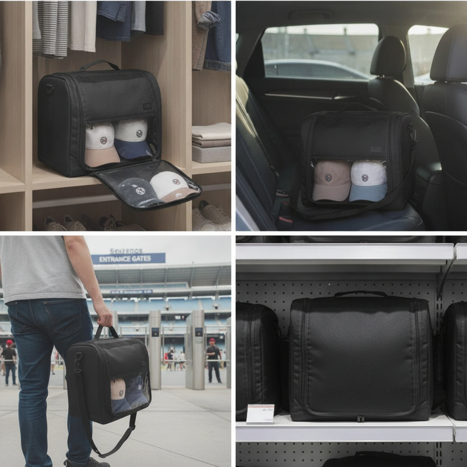 Baseball Cap Travel Case Soft-Sided Baseball Cap Storage Case Hat Organizer Bag Safeguarding Sturdy for Travelers, Closet