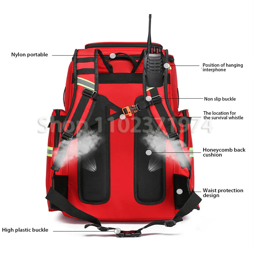 Large Professional First-aid Kit Large Capacity Medical Supplies Storage Backpack Flood Control Emergency Outdoor Travel Bag