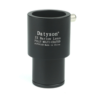 Datyson Barlow Lens 2X Teleconverter Metal Fully Multi-Coated Glass for 0.965 Inch Astronomical Telescope Eyepiece