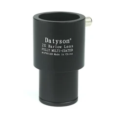 Datyson Barlow Lens 2X Teleconverter Metal Fully Multi-Coated Glass for 0.965 Inch Astronomical Telescope Eyepiece