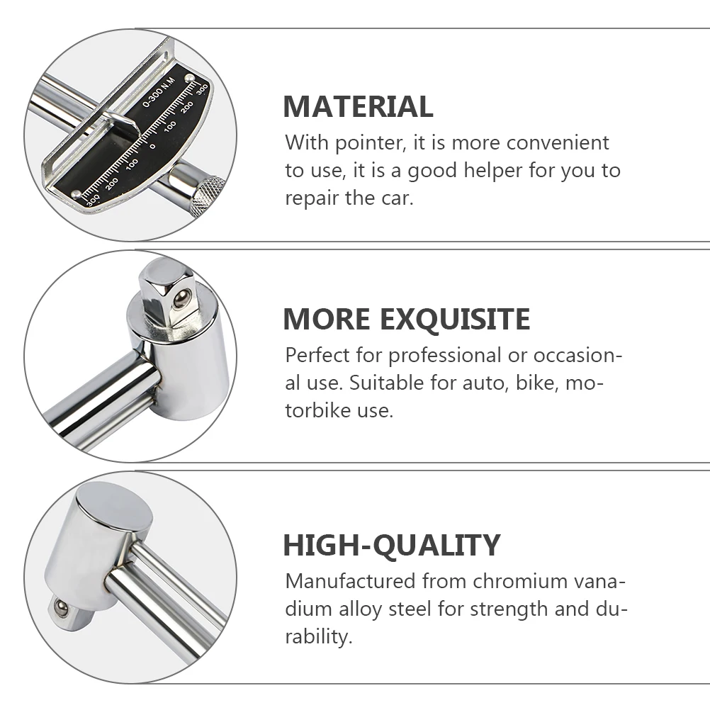 

Pointer Torque Wrench Chromium Vanadium Steel Adjustable Spanner Auto Repair H Tools Bike Motorcycle Professional