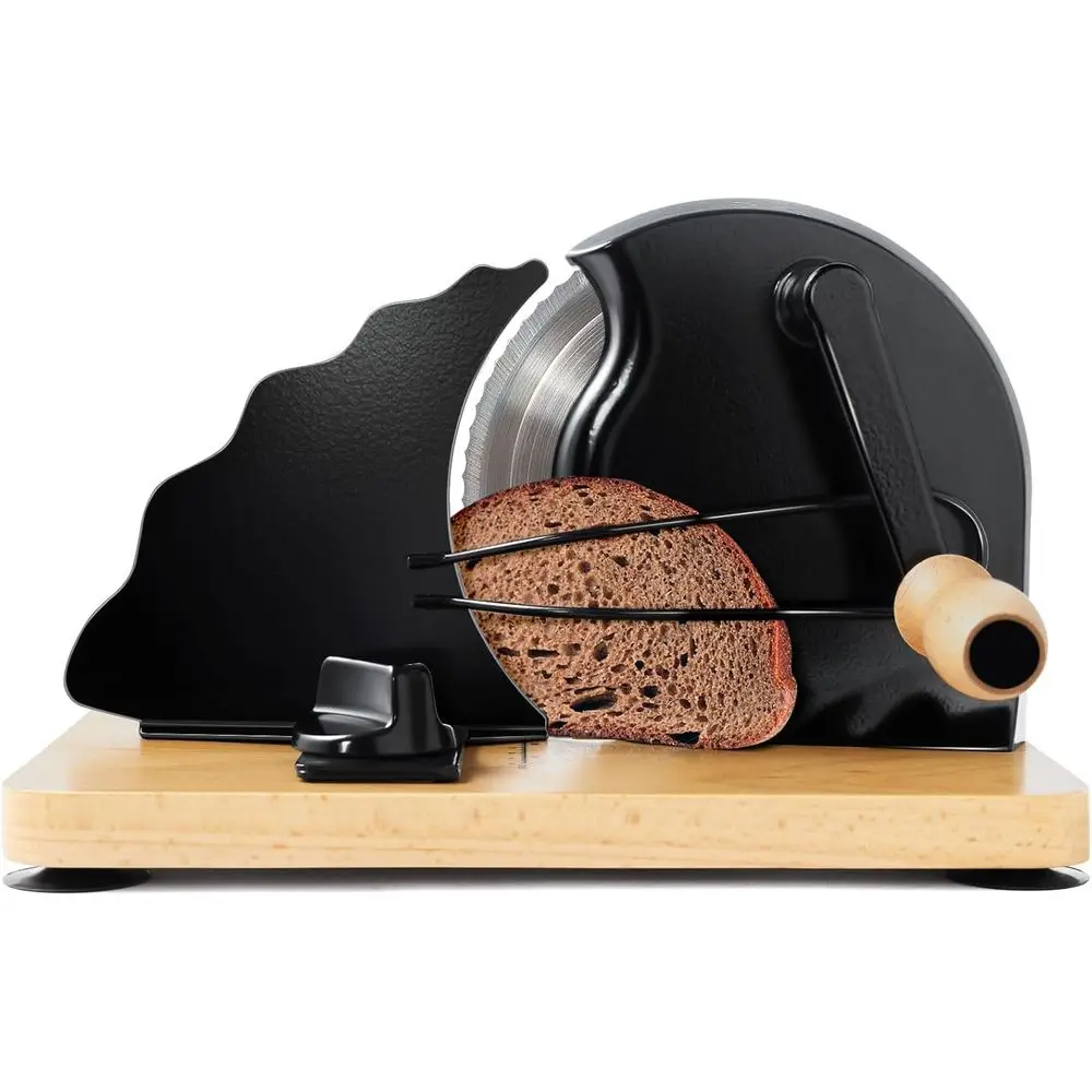 

Ручная хлеборезка с регулируемой толщиной нарезки, для равномерных ломтиков, с ручным приводом, мерной шкалой и мощной присоской, из нержавеющей стали