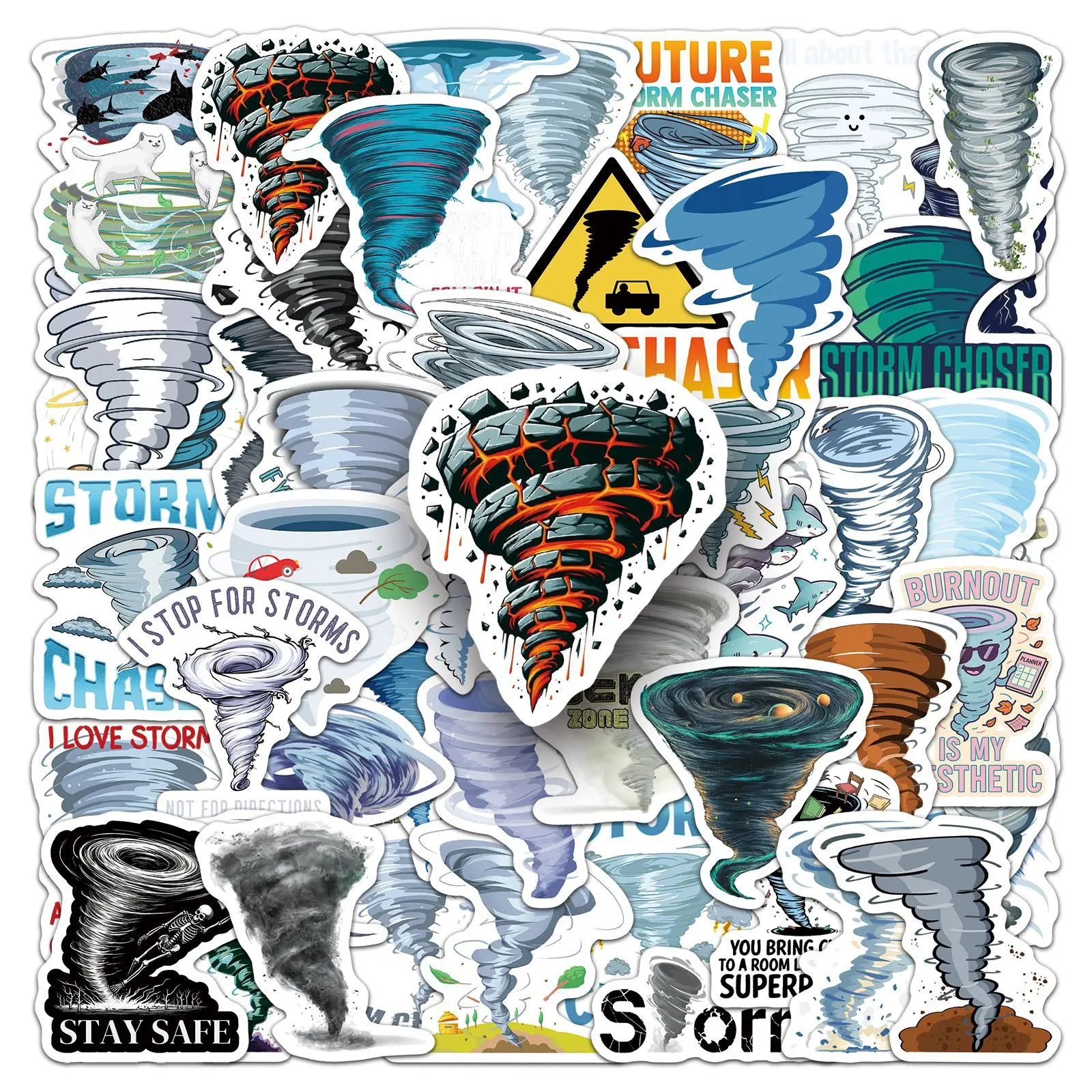 

10/50PCS Weather Tornado Cute Cartoon Decorative Notebook Tablet Mobile Phone Ticket Waterproof Sticker Kids Toy