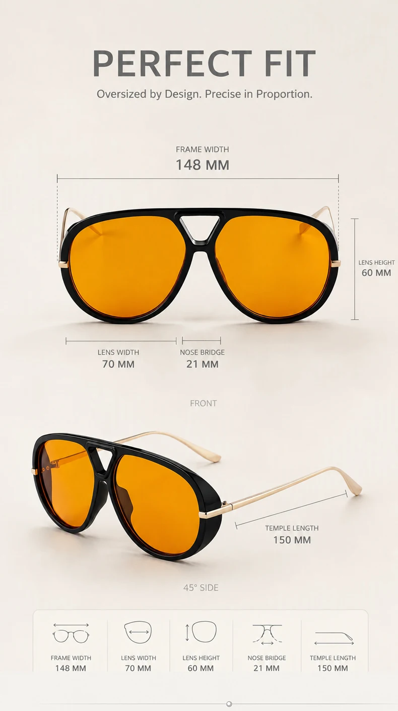 Übergroße Pilot Oval Punk Sonnenbrille Frauen Großen Rahmen 2025, Luxus Vintage Doppel Strahl Sonnenbrille Für Dame Outdoor Brillen UV400 – Detail 4