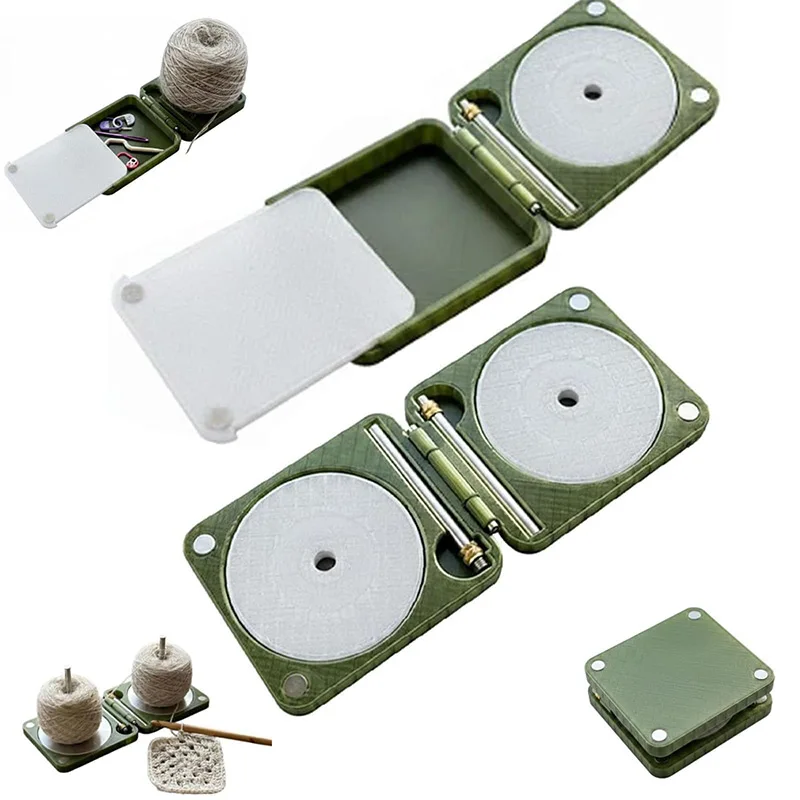 Portable Yarn Holder For Crochet Knitting Compact Rotating Thread Storage Organizer Anti-slip Base Prevent Tangling Thread