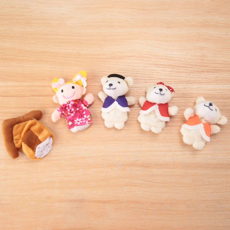 Lot of 5 pcs Finger Puppets Fairytale Fairy Tale Goldilocks and Three Bears