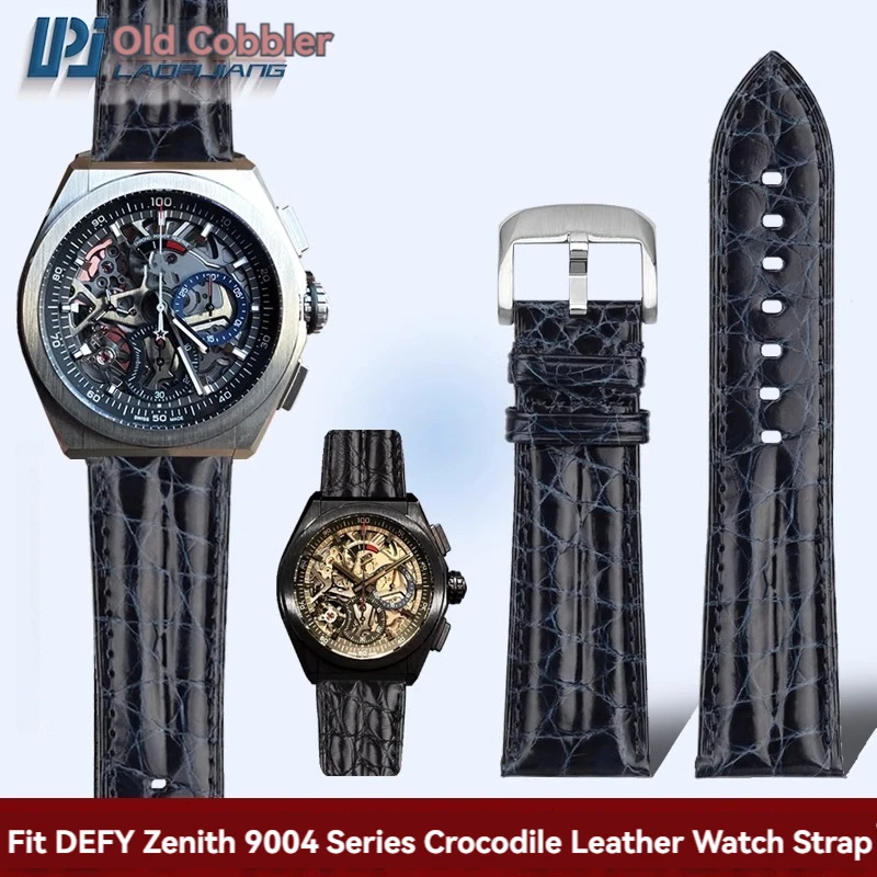 

23mm Universal Crocodile Skin Strap for Zenith DEFY Series Men's Genuine Alligator Watch Band Chian Pin Buckle Watch Accessories