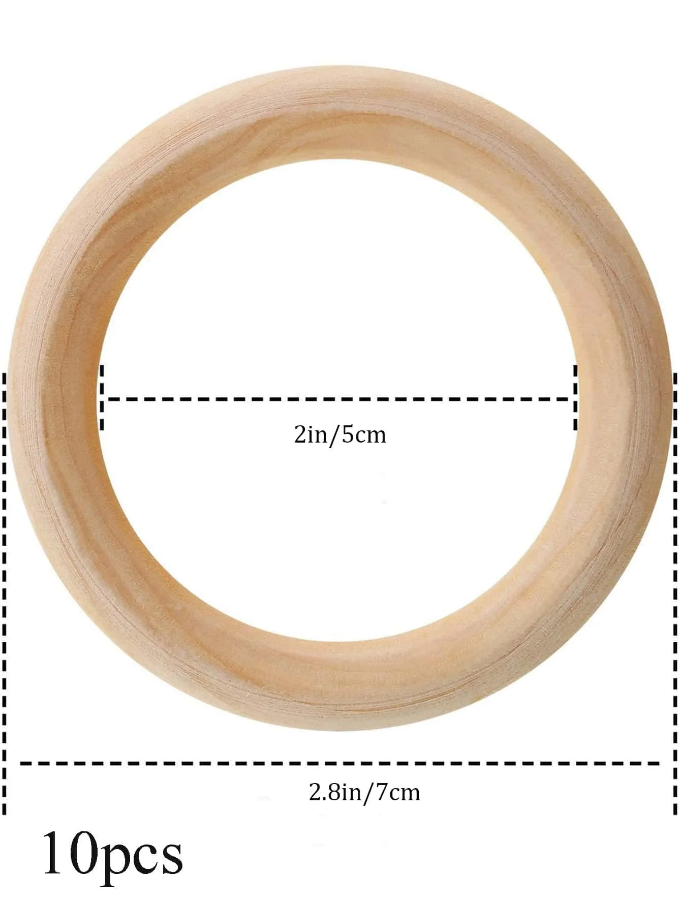 10pcs-7cm handmade wooden ring, suitable for all kinds of diy decoration and handmade