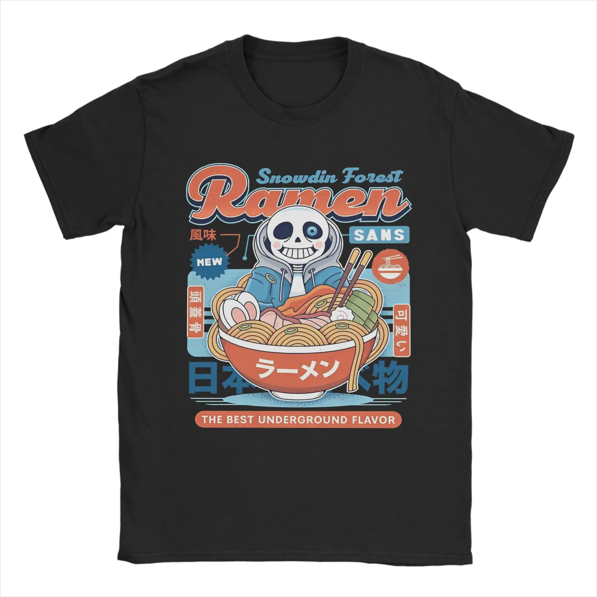 Snowdin Forest Ramen Vintage Undertales  T Shirt Pure Cotton Awesome T-Shirts O Neck  Tee Shirt Short Sleeve Clothes 4XL 5XL