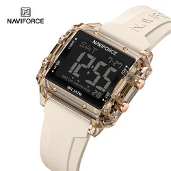 NAVIFORCE-reloj Digital deportivo para mujer, pulsera electrónica de silicona resistente al agua con personalidad, cuadrado, LED, femenino, 2023