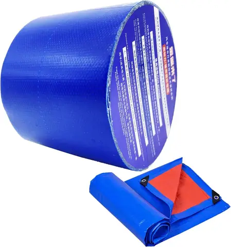 High Adhesive Tarpaulin Repair Tape, Tear Resistance Tent Tarp Repair Patch,Canvas Tarp Repair Tape，3.15IN*16.4FT，Blue
