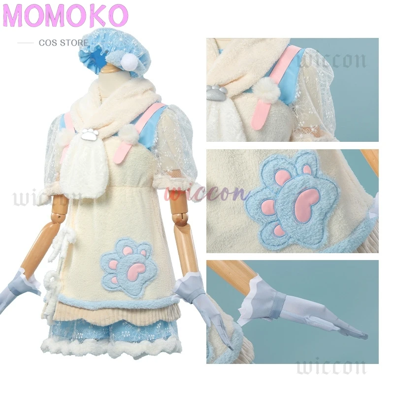 Nikki Cosplay Game Infinity Nikki Cosplay Kostuum Open Wereld Winter Lolita Jurk Pluche Sjaal Hoed Pak Party Play Outfit voor meisje