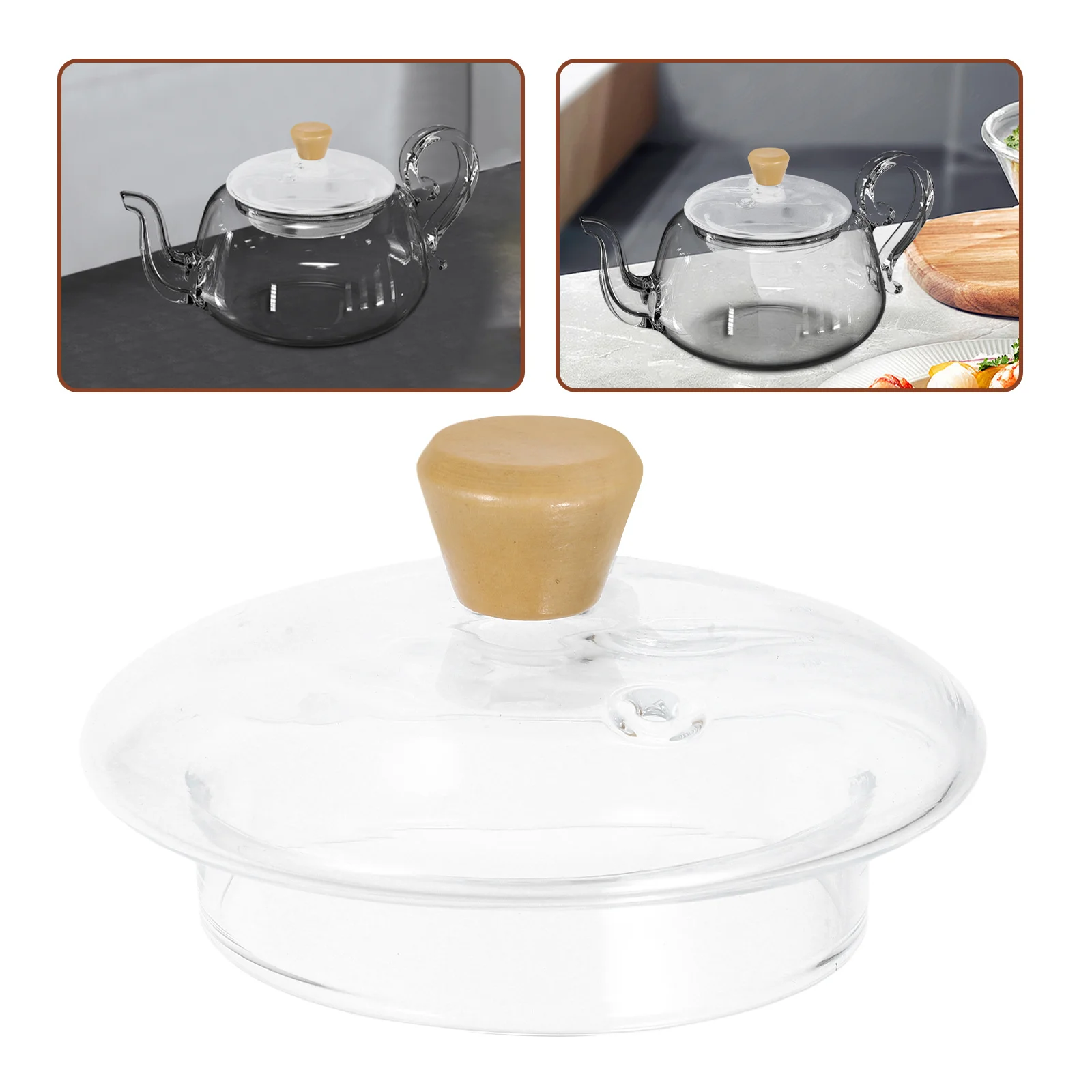 

Glass Teapot Replacement Lid Snug Sturdy for Tea Kettles Leak Proof Ideal Brewing Experience Universal Compatibility
