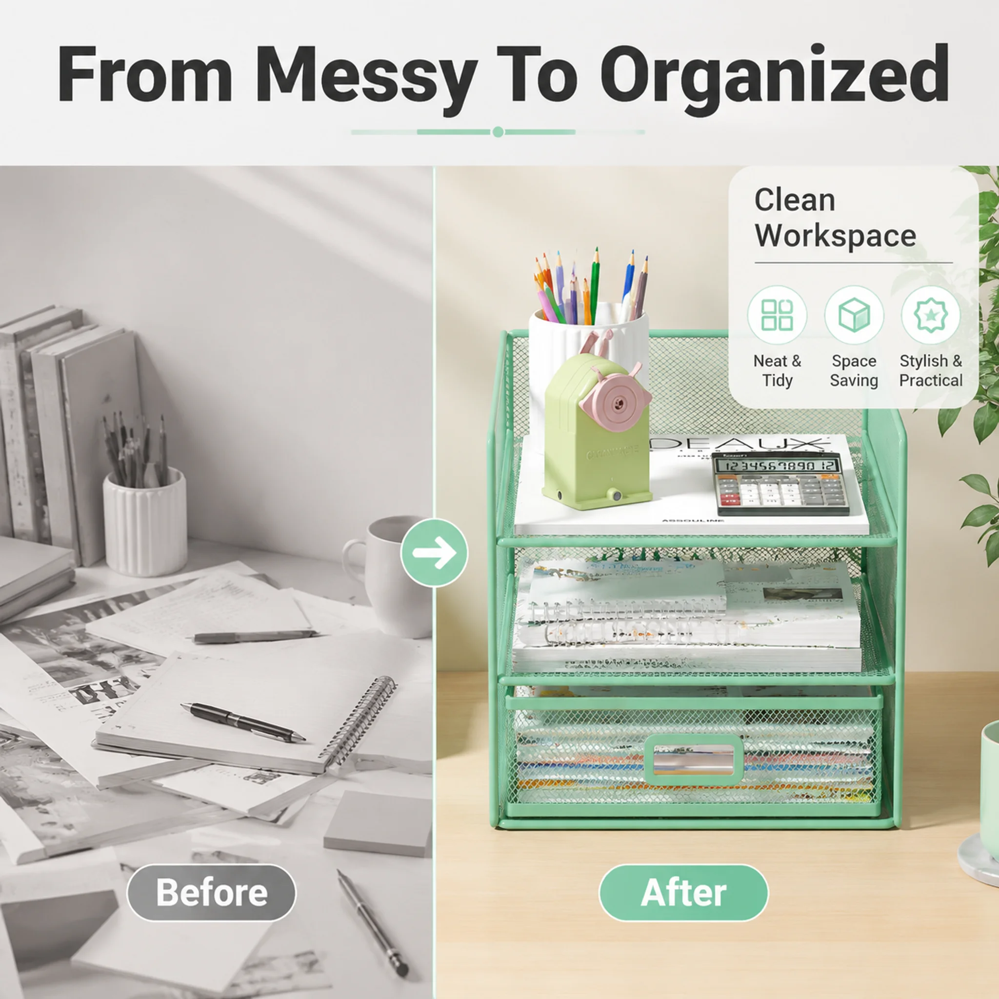 ที่จัดเก็บเอกสารบนโต๊ะทำงาน, ช - Desktop Filing Tray บทวิจารณ์และราคา