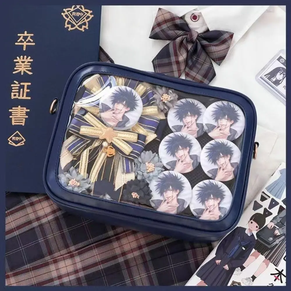 Zipper Bag Solid Color Itabag Cotton Bag PU Transparent Bags Idol Merchandise Storage Small Item Bag Shoulder Bag Men