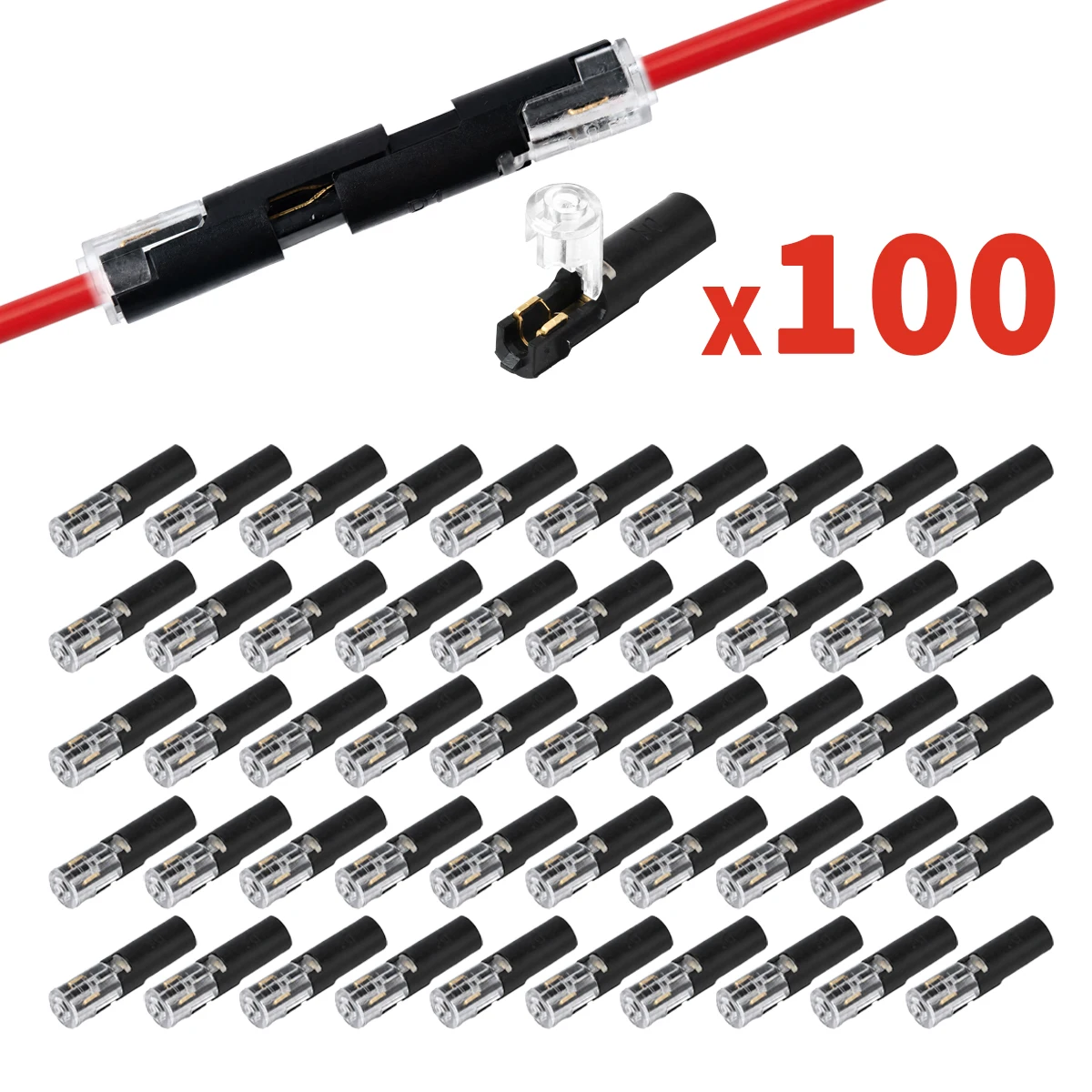 10/20/50Pcs Wire Splice Connectors 22-18AWG No Strip Solderless Quick Connect Single Wire Electrical Cable Connector Lock Buckle