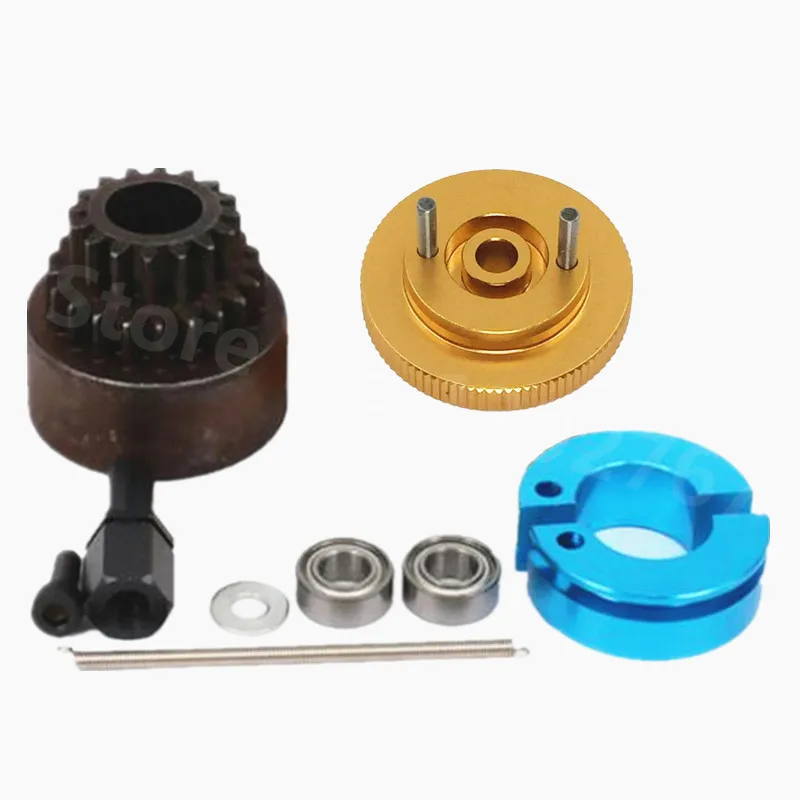 Flywheel Set Clutchbell 14T 16T+21T Clutch Bell Ball Bearings 10*5*4mm Engine Parts Accessories For 1/10 Nitro Powered RC Cars