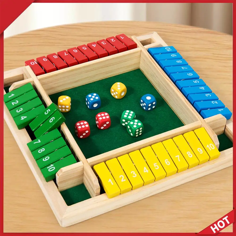 

Настольная игра «Закройте коробку», игрушки для раннего обучения математике, дорожный размер, 4-плеер, игра в кости с клапанами для детей и взрослых