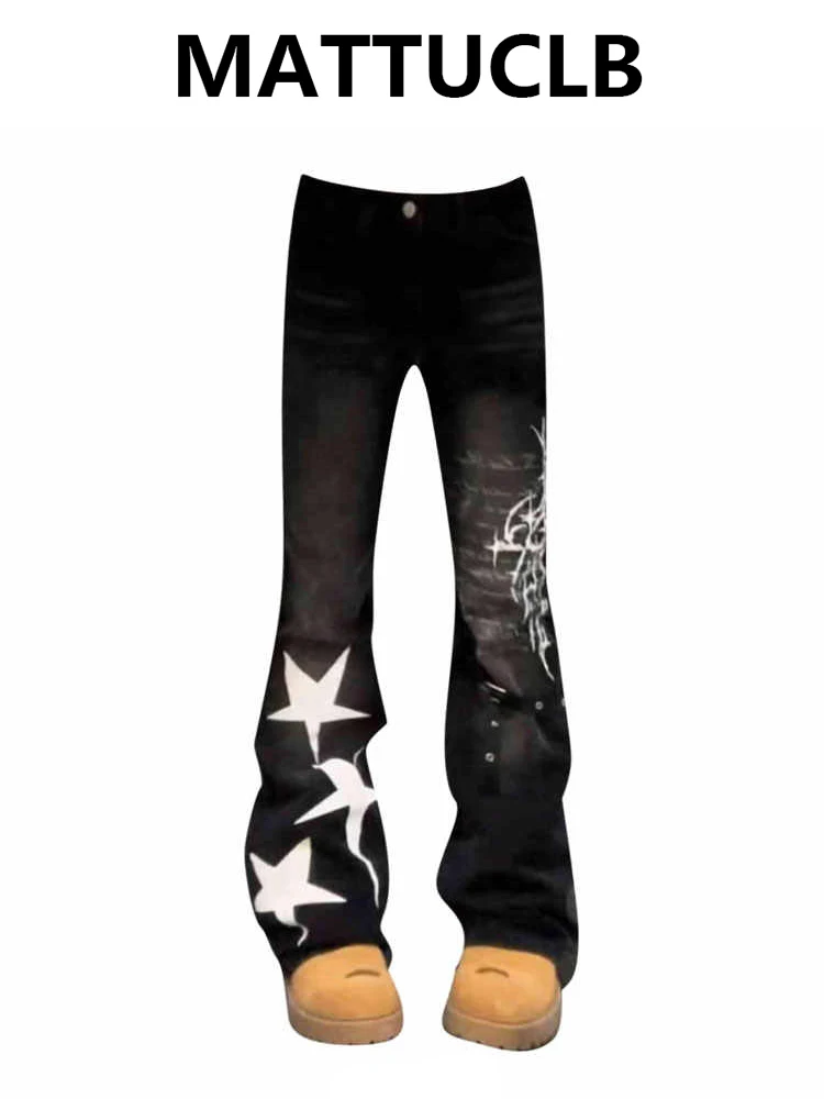 

Women's Denim Pants Dark Academia Skinny Abi Low Rise Flare Jeans Long Trousers Bell Bottom Japanese Abi Y2k Grunge Cowboy New