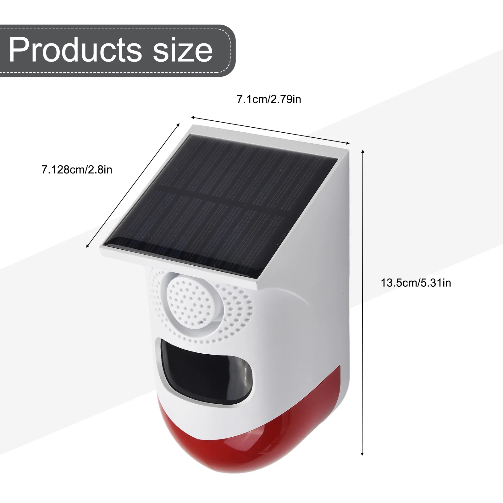 Solar Light Alarm Infrared Alarm Security Alarm Wireless 6-8 Hours Polysilicon For Residential Houses High Quality