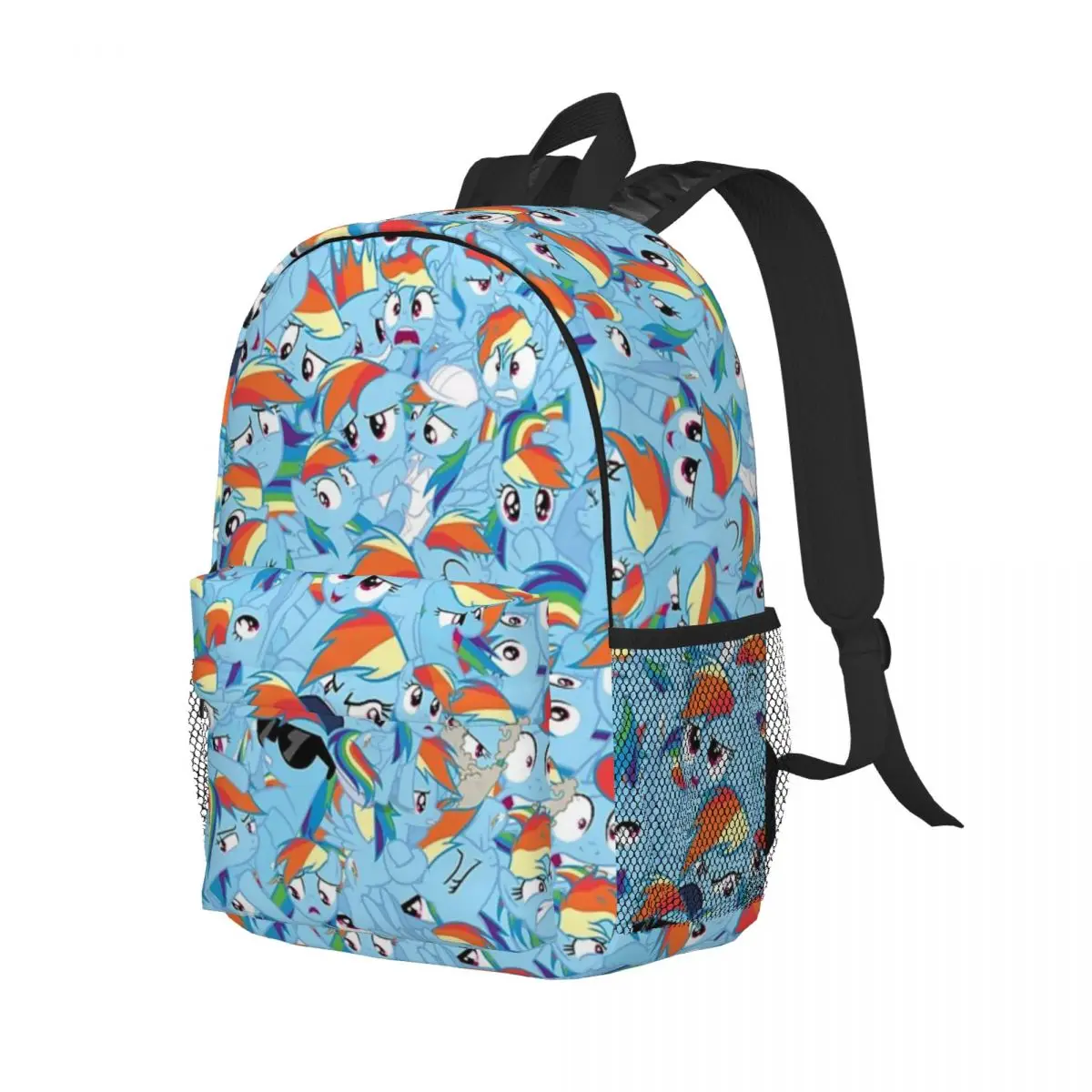 Rainbow Dash Mess mochila ligera con estampado, bolso escolar, patrón de moda, nuevo, 15 pulgadas