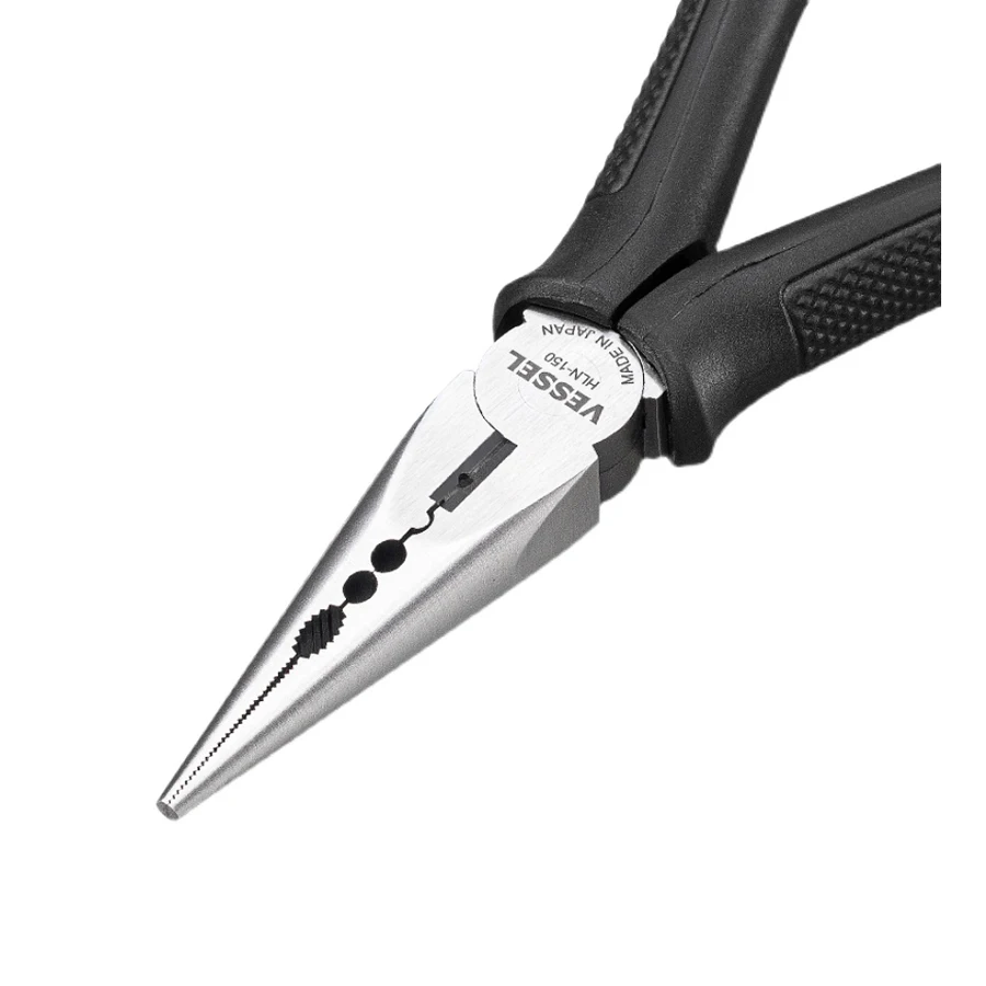 VESSEL hand tools pliers Precision Long Reach Needle Nose Pliers with Muti-Purpose of Wire Cutting, Bending Crimping HLN-150