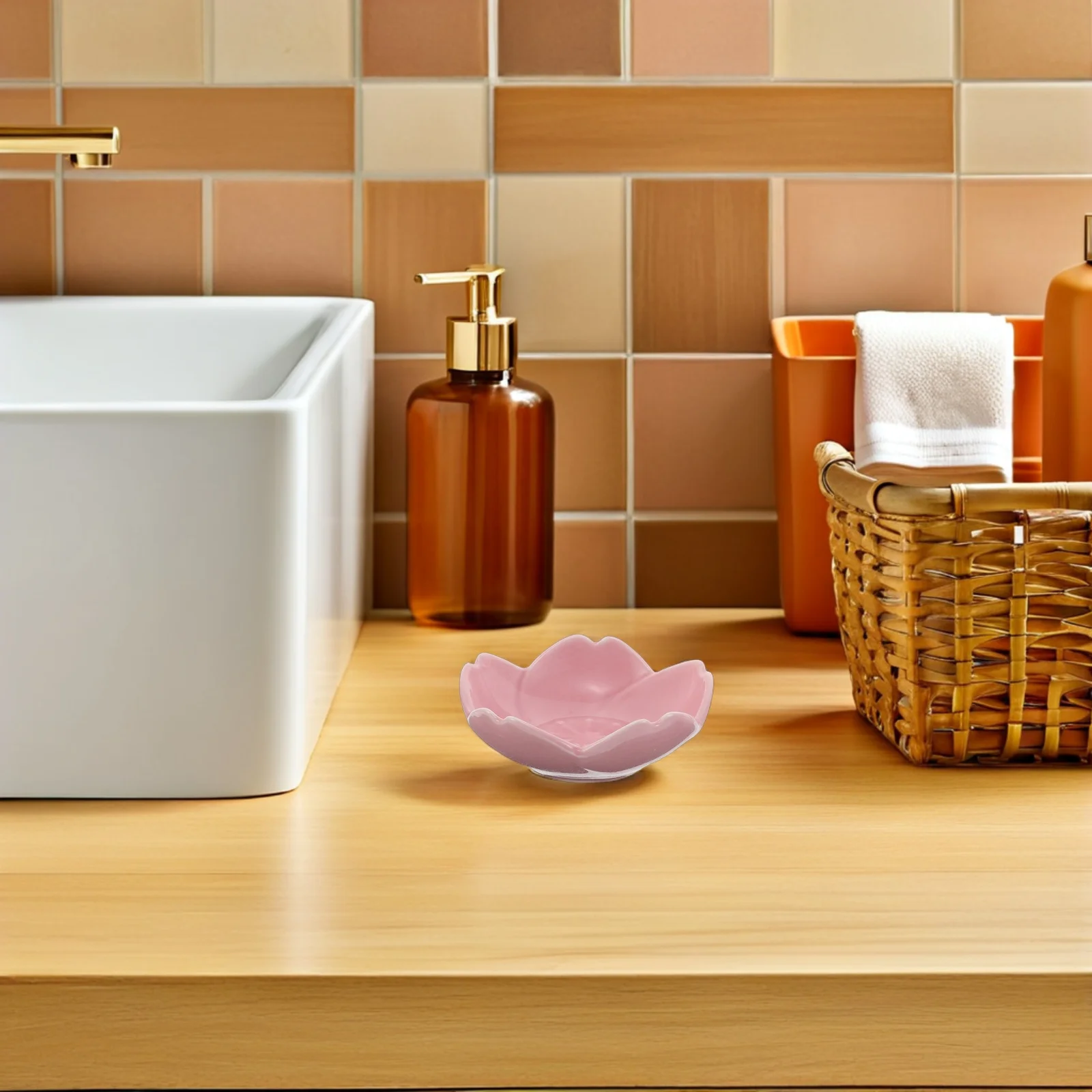 

2Pcs Jewelry Tray Ceramic Flower Shape Decorative Jewelry Plate Vanity Organizer Trinket Dish Key Holder Home Decoration