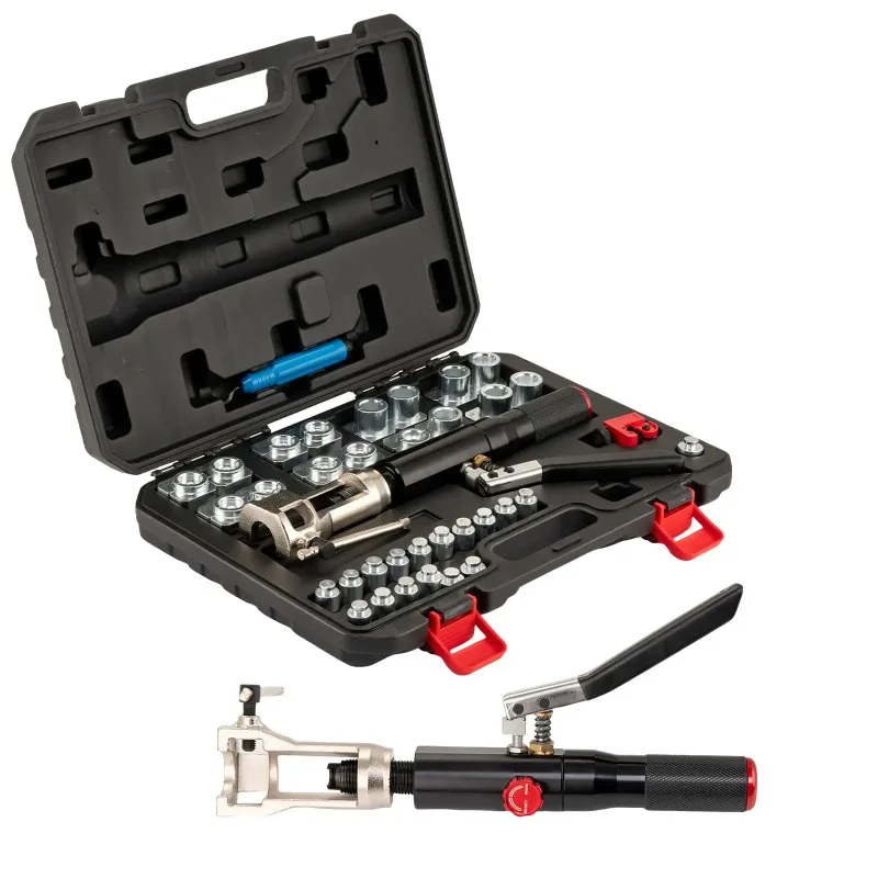 

Hydraulic Flaring Tool Kit, Universal Brake Flaring Tool Set with Tubing Cutter For Automotive Brake Repair