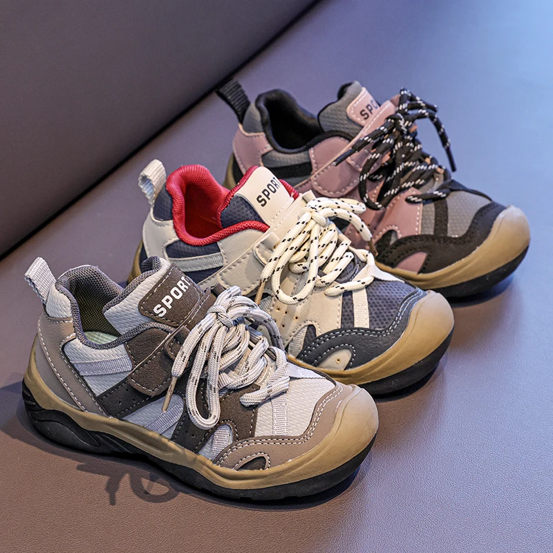 

Children's Leisure Non-slip Wear-resistant Sports Shoes Spring and Autumn Boys and Girls Contrast Color Leisure Running Shoes
