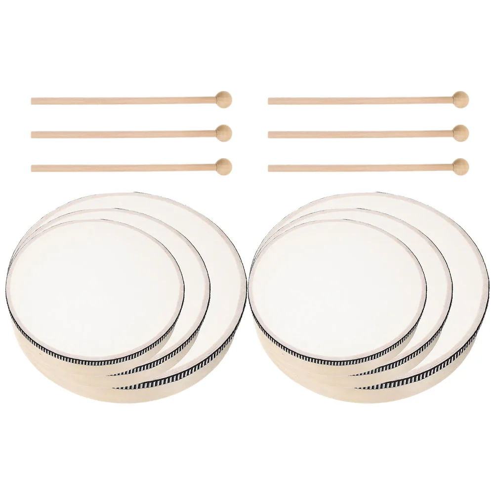 

6Pcs Orff Hand Drum Wood Frame Drum Set Musical Educational Percussion Instrument for Adults Beginners School Party 10 8 6