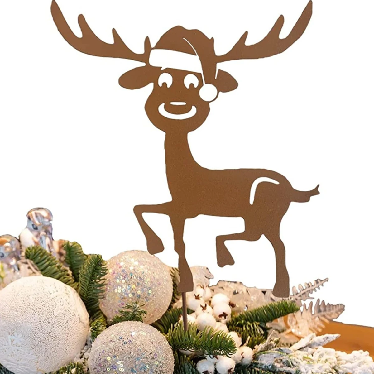 1Pc Christmas Garden Decoration, Wrought Iron Reindeer, Cute and Charming Vintage Deer Garden Decoration, Outdoor Christmas Decoration, Indoor and Outdoor Christmas Decoration, Garden Outdoor Decoration