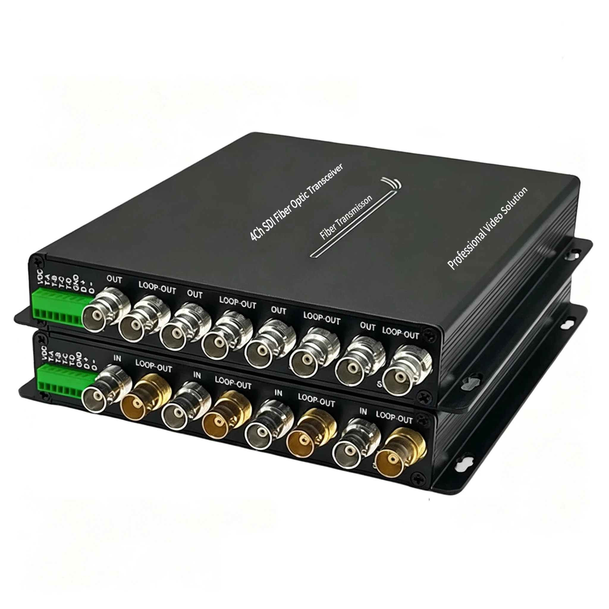 4CH 3G/HD-SDI Fiber Converter With Loop Output & Tally & RS485 1080P@30/60Hz SDI Extender SDI Fiber Optical Transceiver SM 20km
