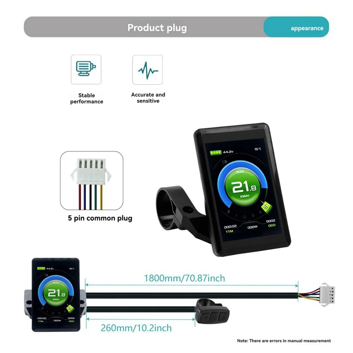 AB01 Дисплей Ebike SM Plug KT TF02S 24V36V48V Электрический велосипед Интеллектуальная панель управления Дисплей для преобразования электрического велосипеда