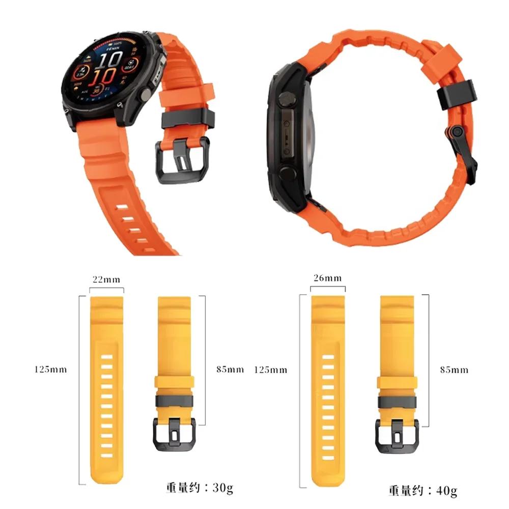 26 مللي متر 22 مللي متر سريعة تناسب حزام ل Garmin Fenix 8 7X 7 Pro Fenix 6X 6 5X 5Plus Tactix 7 سيليكون حزام سوار Fenix 8 الفرقة 47 مللي متر 51 مللي متر