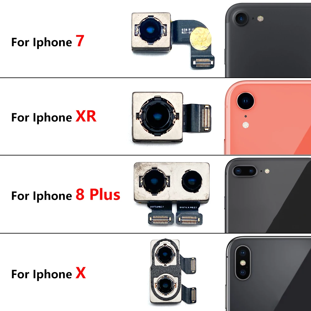 Rear Camera For Iphone 7 8 Plus X XR XS Max Test High Quality Back Front Rear Main Camera Sensor Flex Cable Phone Parts