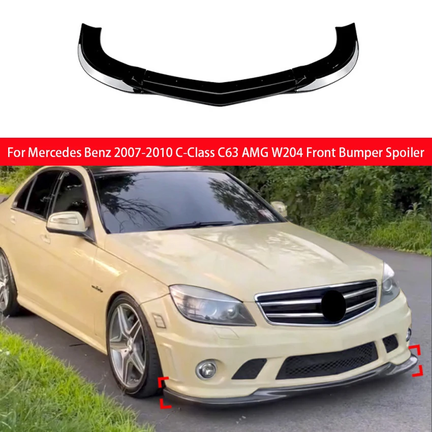 

For Mercedes Benz C-Class C63 AMG W204 Pre Spoiler Splitter Cover Guard Kit Protector Car Front Chin Bumper Lip 2007 08 09 2010