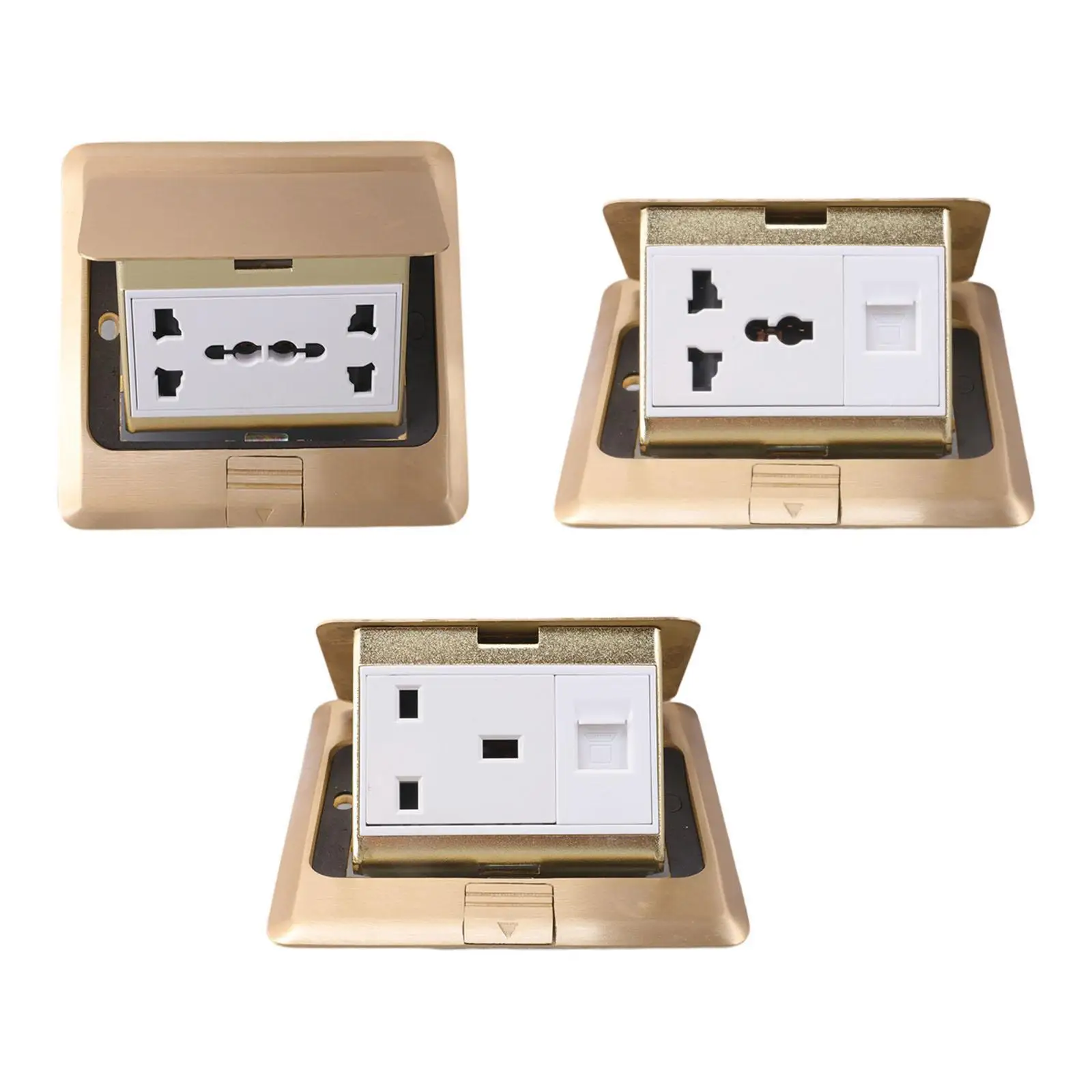 Floor Box Countertop Copper Weather Resistant Electrical Adapters Household Tamper Resistant Floor Socket Electrical Outlet Kit