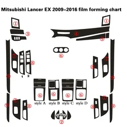 Car-Styling Carbon Fiber Car Interior Center Console Color Change Molding Sticker Decals For Mitsubishi Lancer EX 2008-2016
